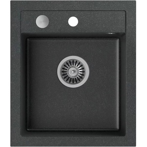 Quadron Pop Johnny 100 черна композитна вградена мивка - черни точки 43x50 см (HCQJ4350CZK) Мивка за вграждане