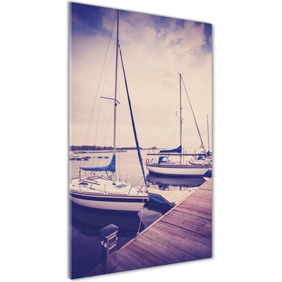 Vertikálny foto obraz fotografie na skle Jachty 50x100 cm