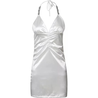 Šaty lesklé lesklé stříbrné 11227 Poetic