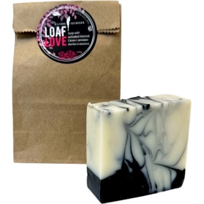 Biliana Yotovska Loaf Love | Soap with Activated Charcoal & Raspberry [100 грама]