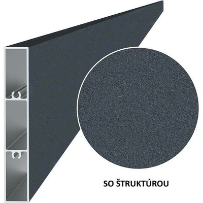 Hliníková plotová lamela 100x16 mm, tvar obdélník, antracit RAL7016, se strukturou 6m +/- 5mm (AL-PV3-AS-6)