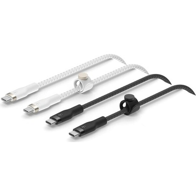 Belkin CAB011bt1MBW2PK Pro-Flex USB-C/USB-C silikónový 1m bílý/černý 2ks