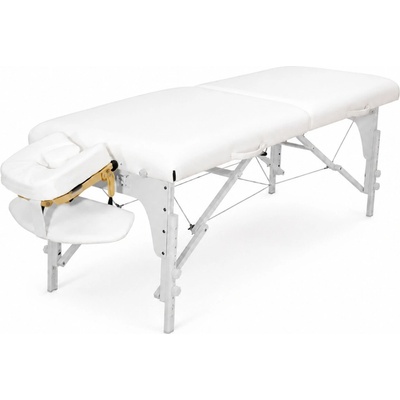 Master Massage Skladacie drevené ležadlo Montclair Barcelona - biele