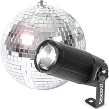 BeamZ Set 20cm zrcadlové disco koule s LED bodovým reflektorem