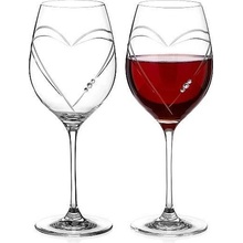 Diamante Swarovski Sklenice na víno Hearts 2 x 470 ml