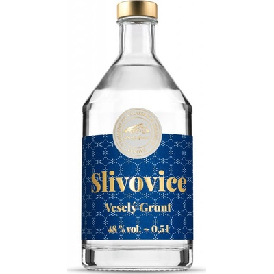 Veselý Grunt Slivovice 48% 0,5 l (holá láhev)