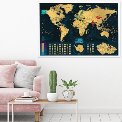 Stírací mapa světa - česká verze Deluxe XXL