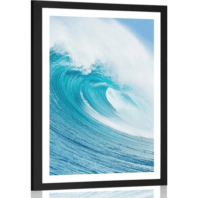 Plakát s paspartou mořská vlna - 40x60 silver