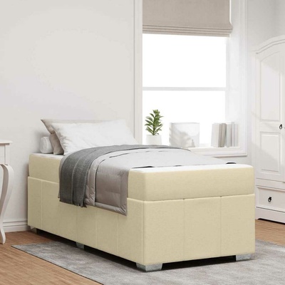 zahrada-XL 3398270 Rám postele s matrací Krémová textil