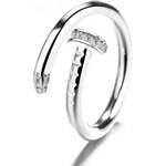 Silenti Jewelry Сребърен пръстен "Пирон" - 7 - 54.5мм (17.2мм диам. )