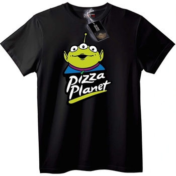NOONEBRAND Тениска Pizza Planet Извънземен - 3XL, Black
