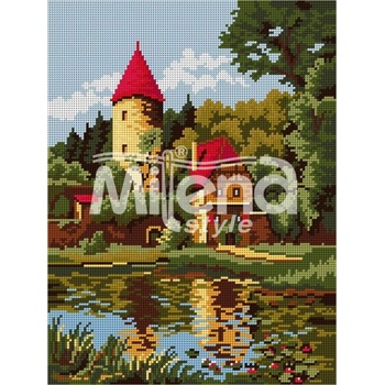 Milena Style Горски замък - гоблен със схема конци dmc 1: 4