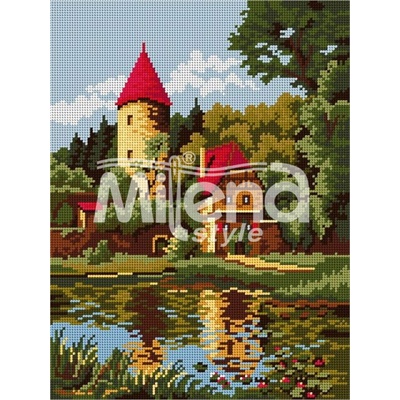 Milena Style Горски замък - гоблен със схема конци dmc 1: 4