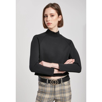 Urban Classics Дамска блуза в черно Urban Classics Ladies Interlock Short Turtleneck CrewUB-TB3782-00007 - Черен, размер M