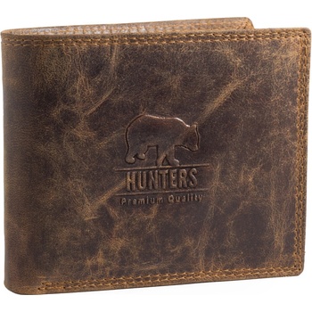 Hunters Premium peněženka pánská kožená hnědá na šířku 305