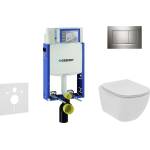 Geberit Kombifix - Комплект от предстена инсталация, тоалетна чиния и седалка Ideal Standard Tesi, бутони Sigma20, Rimless, SoftClose, лъскав хром/мат хром 110.302. 00.5 NE6 (110.302.00.5 NE6)