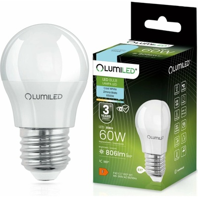 Lumiled LED žiarovka E27 P40 8W = 60W 806lm 6500K Cold 180°