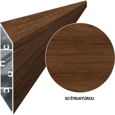 Hliníková plotová lamela 108x16 mm, tvar kosočtverec, s povrchovou úpravou dřevo dekor se strukturou, ořech 2m +/- 5mm (AL-PV5-DS-2)