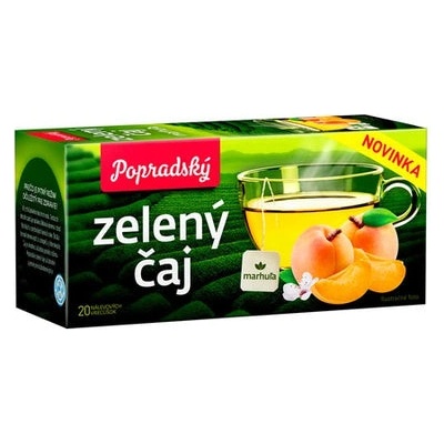 Popradský čaj zelený meruňka 20 sáčků