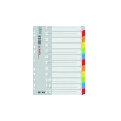 Office Products Разделител картон А4 12 цвята