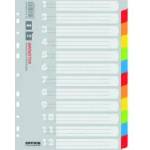 Office Products Разделител картон А4 12 цвята