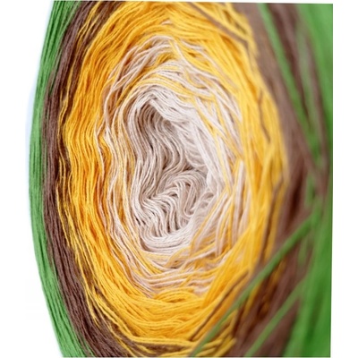 YarnMellow Duhová klubíčka Butterfly Mini 66. Listopad (Příze Duhové klubko Butterfly Mini 66. Listopad, 50% bavlna + 50% akryl. Jemná směsová příze s postupnými barevnými přechody. Klubko je točené z