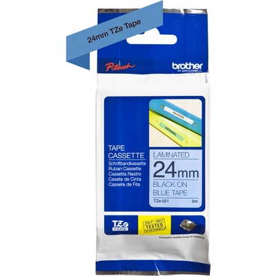 Páska do tiskárny štítků Brother TZ-551, 24mm, černý/modrý, O