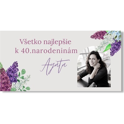 Personal Narodeninový banner s fotkou - Orgovan Rozmer banner: 130 x 65 cm