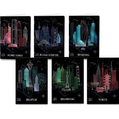 Mar Mar Školní sešit Premium Metallic Cities A4 linkovaný