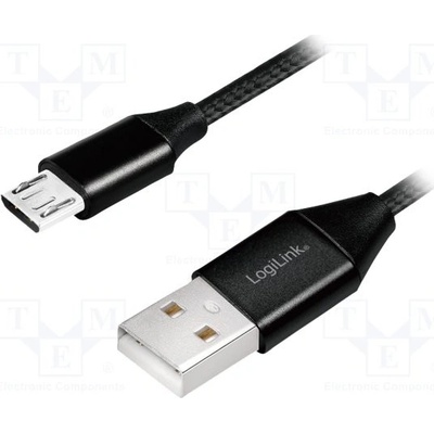 Logilink CU0143 USB 2.0, USB A vidlice, USB B micro vidlice, 0,3m, černý
