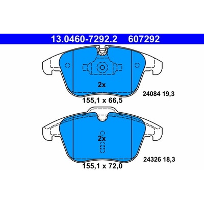 ATE 607292 Súprava brzdových doštičiek 13.0460-7292.2