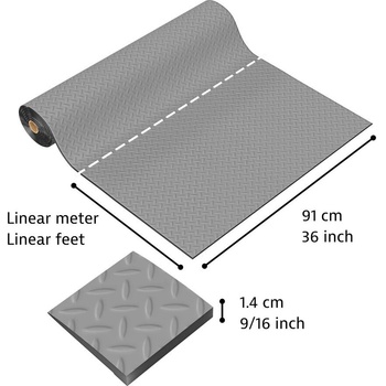 Notrax 479 Cushion Trax Grey 91cm x linm