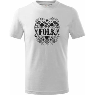 Dětské tričko Folklor do srdce černý tisk Basic