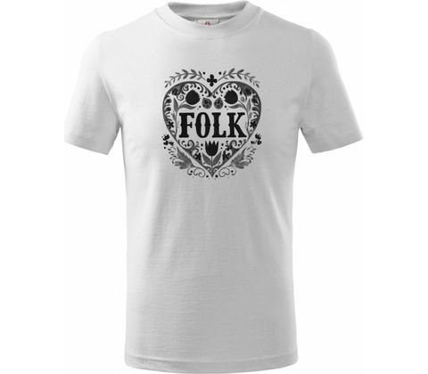 Dětské tričko Folklor do srdce černý tisk Basic
