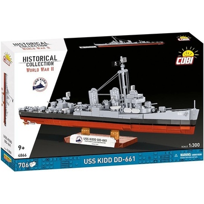 COBI 4866 World War II Americká loď torpédoborec USS Kidd DD-661 1:300