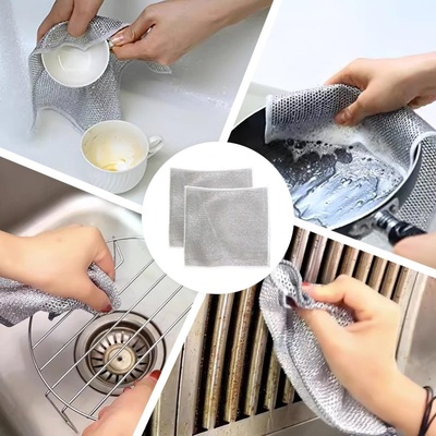 TSRKitchen Кухненски кърпи с метални нишки 5 бр. , миене, почистване на съдове и кухни - TSRKitchen