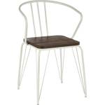 Premier Housewares Бял/в естествен цвят трапезен стол от масивен бряст District - Premier Housewares (5501297)