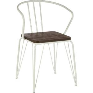 Premier Housewares Бял/в естествен цвят трапезен стол от масивен бряст District - Premier Housewares (5501297)