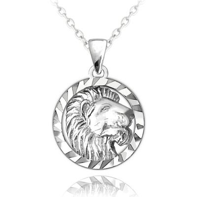 Minet Stříbrný přívěsek s řetízkem Zodiac znamení Lev JMAS9408SN45