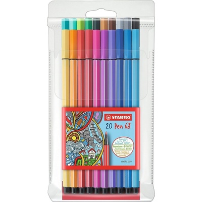 STABILO Комплект флумастери, Stabilo, Pen 68 ST6820/PL, 20 цвята (ST6820/PL)