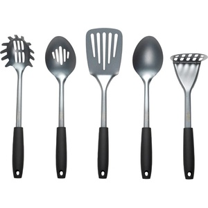 Russell Hobbs Комплект прибори за готвене Russell Hobbs Pearlised RH01722EU7, 5 части, Soft touch дръжка, Неръждаема стомана, Инокс/черен (999RH01722)