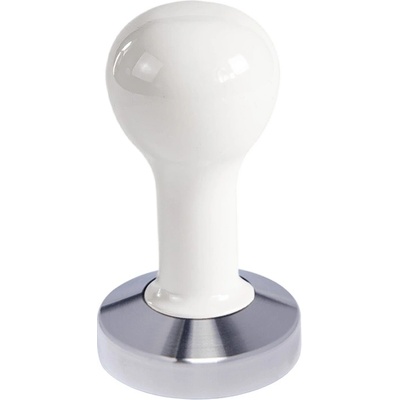 Buna Café Tamper kov bílý, nerez mat, plochý 57 mm