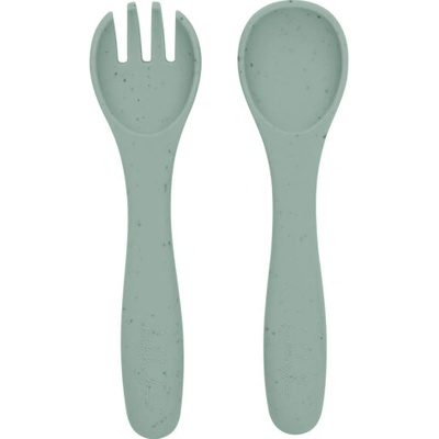 KikkaBoo Príbor 2-dielny Platinum Silicone Sage