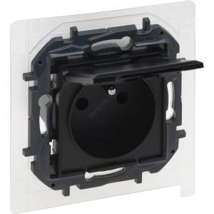 Legrand - Външен контакт без рамка 250V/16A NILOE STEP IP44 черен (LR0035)