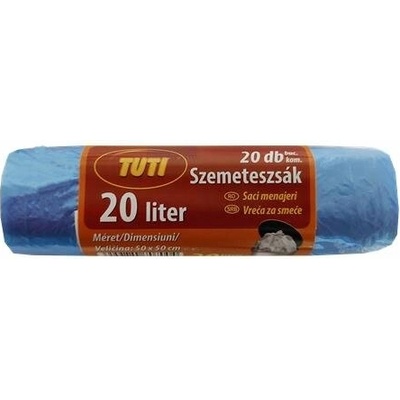 TUTI Vrecia na odpadky 20 l 9µm 20 ks modrá