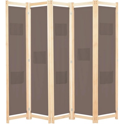 VidaXL Paraván 5-panelový 200 x 170 x 4 cm hnědý