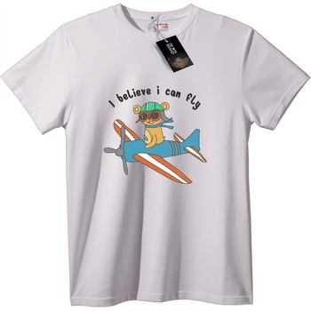NOONEBRAND Тениска Мечок, който може да лети - 7XL, White