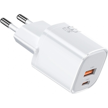 Xmart Бързо Зарядно устройство Xmart Nano Series 1 x Type-C и 1 x USB, GaN, 33W, Бяло (17934)