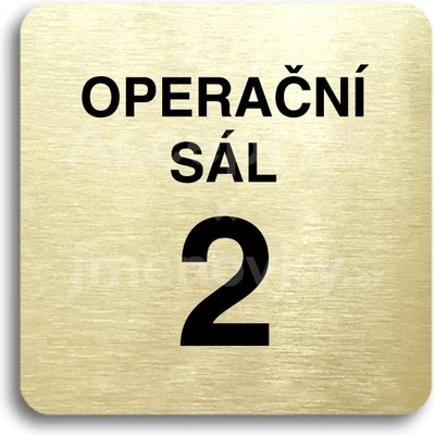 ACCEPT Piktogram operační sál 2 - zlatá tabulka - černý tisk bez rámečku