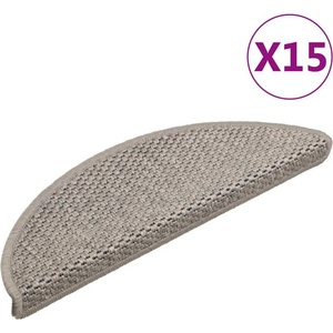 vidaXL Самозалепващи стелки за стълби сизал 15 бр 56x17x3 см сребристи